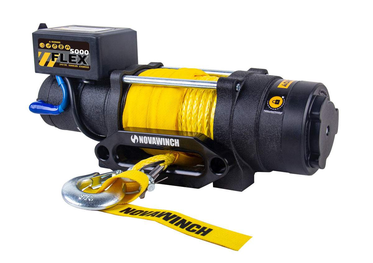 Novawinch FLEX 5000 SR Trailer Winch Utility Winch, 12v, 5,000 lbs capacity (Synthetic Rope)