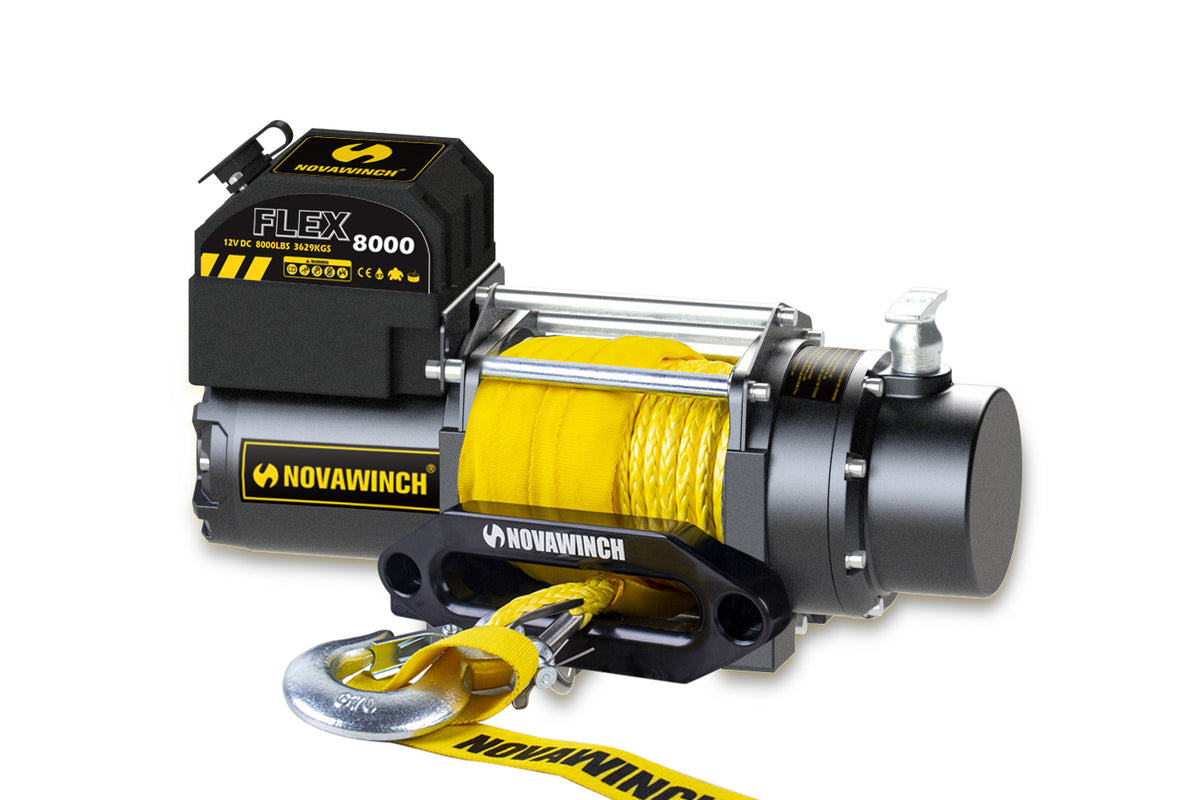 Novawinch FLEX 8000 SR Trailer Winch Utility Winch, 12v, 8,000 lbs capacity (Synthetic Rope) (Copy)