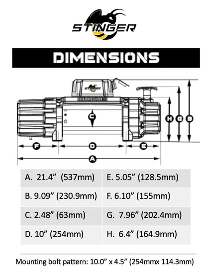 Novawinch Stinger 12,000 Recovery Winch, 12v, Wireless