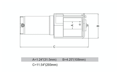 CH500 Hoist 12v, 15' Wire Cable,