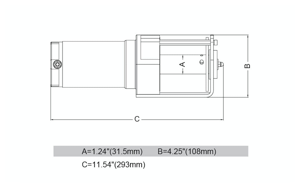 CH500 Hoist 12v, 15' Wire Cable,