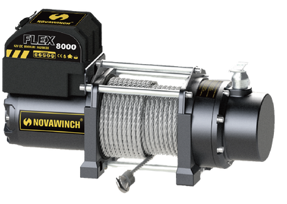Novawinch FLEX 8000 Trailer Winch Utility Winch, 12v, 8,000 lbs capacity (Wire Cable)