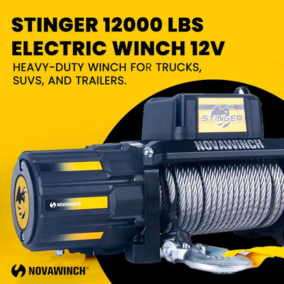 Novawinch Stinger 12,000 Recovery Winch, 12v, Wireless