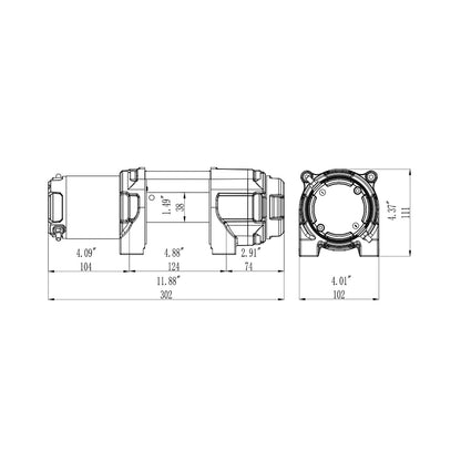 Novawinch Super B 12v Winch for ATV/SxS/trailers and utility - Standard Mounting