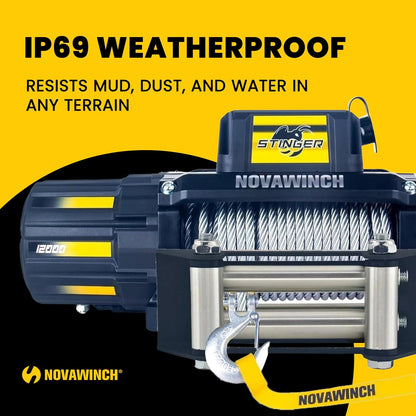 Novawinch Stinger 12,000 Recovery Winch, 12v, Wireless