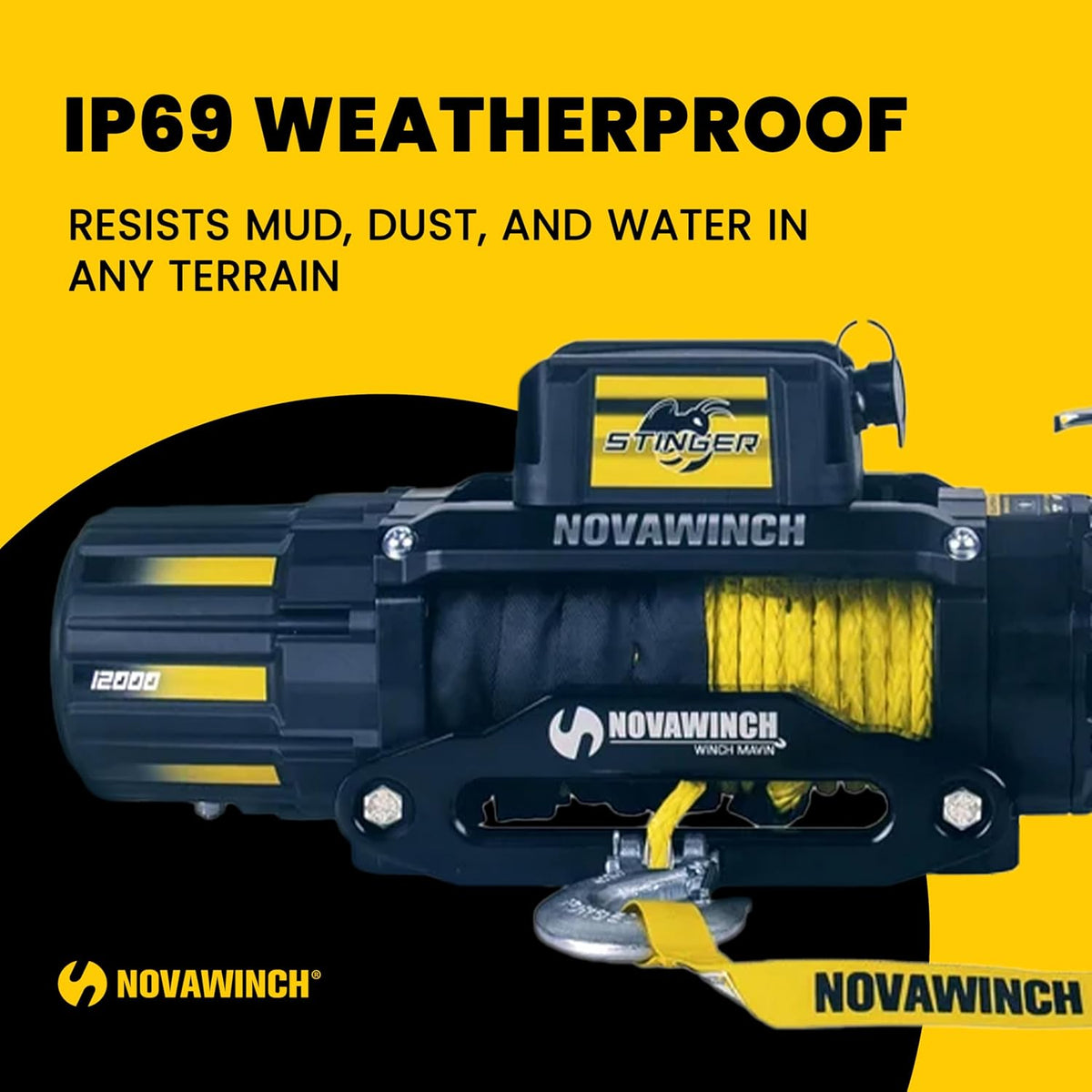 Novawinch Stinger 12,000 Recovery Winch, 12v, Wireless