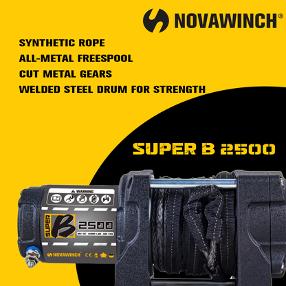 Novawinch Super B 12v Winch for ATV/SxS/trailers and utility - Standard Mounting